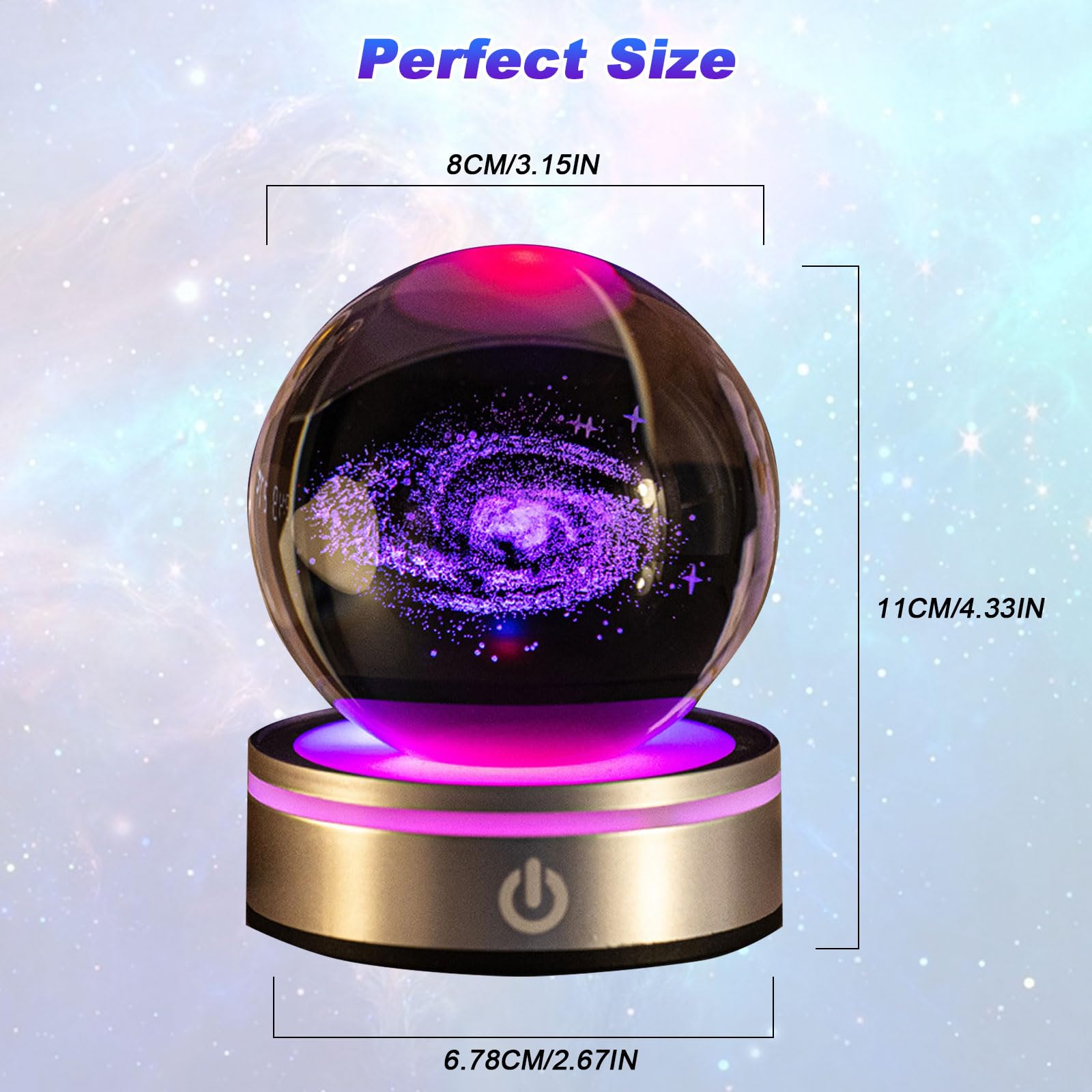 Amazon.co.jp: 3D クリスタル ボール 宇宙 クリスタルボール 6色変更